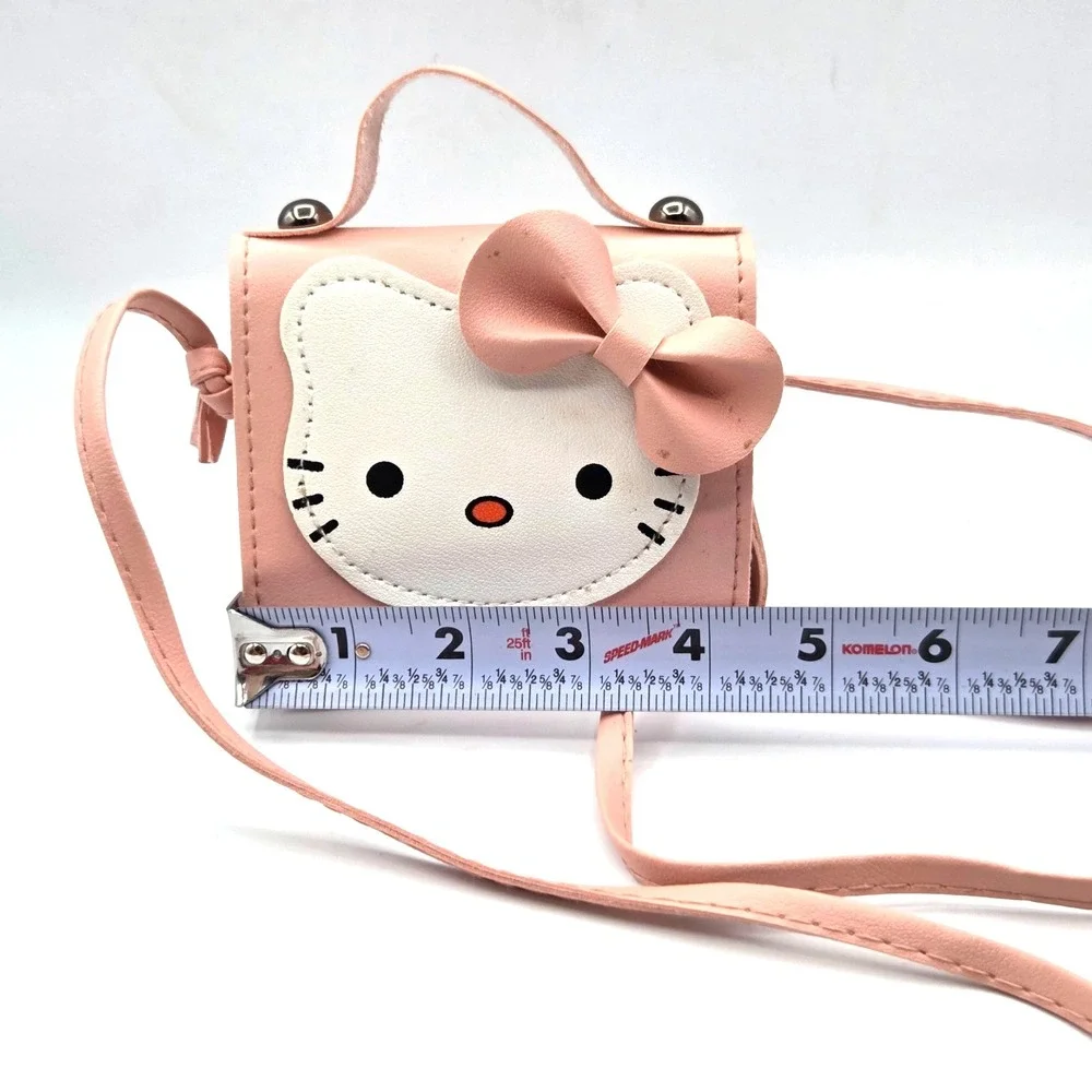 Hello Kitty Mini Crossbody Purse‎ for Little Girls Dusty Rose With Bow